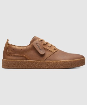 CLARKS Clarks StreethillLace Dark Tan Lea For Men(Tan , 7)