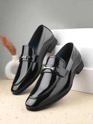 INVICTUS Men Black Synthetic Petant Formal Slip Ons Loafers For Men(Black , 9)