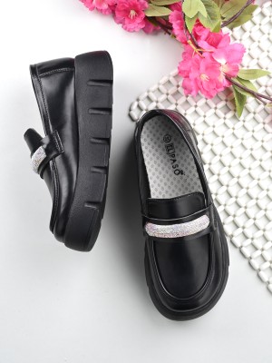 El Paso EPWNZ13105 Lightweight Comfort Summer Trendy Premium Stylish Loafers For Women(Black)