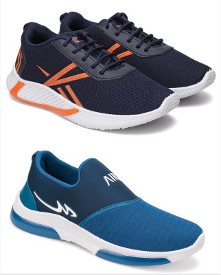 Free Kicks Combo Of 2 Shoes FK-491 & FK-Mexico Sneakers For Men(Blue , 10)