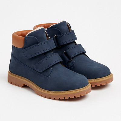 Partner Boys & Girls Strap Casual Boots(Dark Blue, 9 to 11 years)