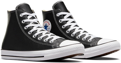Converse Unisex Chuck Taylor All Star Leather High Top Sneakers Sneakers For Men(Black , 8)