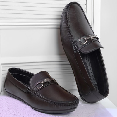 Yes lucky Loafers For Men(Brown , 8)