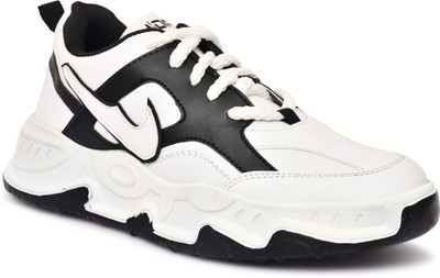 Frencho E3_BLACK Sneakers For Men(Black, White , 8)