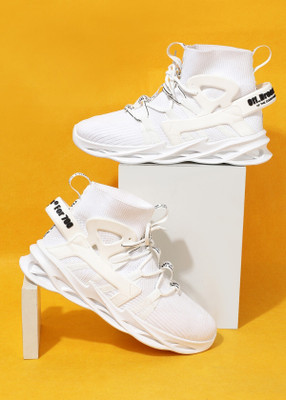 RapidBox High Tops Sneakers For Men(White , 10)