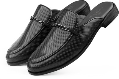 bacca bucci Morocco Mules Clogs Loafers with Comfortable memory Insoles | Party Ethnic Wear Casuals For Men(Black)