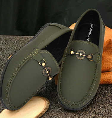 PROVOGUE Casual Loafers For Men(Olive , 7)