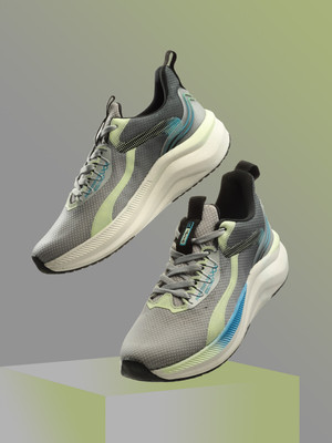 action Athleo BULLET 203 Stylish Lightweight Comfortable Sports Lace Up Running Shoes For Men(Grey, Black , 7)