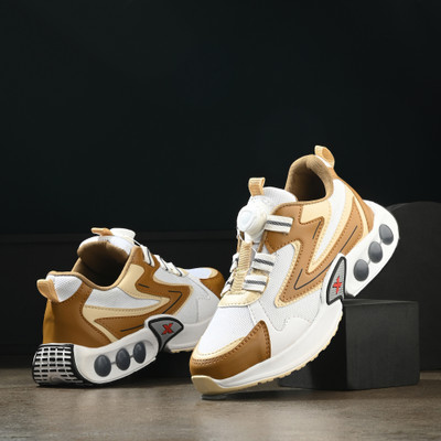 K' Footlance Premium Comfortable Lace Up Sneaker Casual Walking Men Sports Running Shoes Sneakers For Men(Tan , 7)