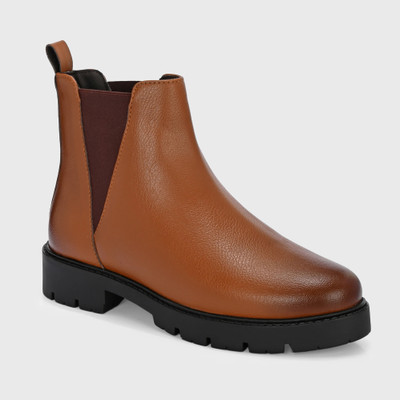 Roadster Stylish Textured Ankle Length Versatile Boots For Women(Tan , 3)