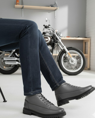 Real Bliss royal look partywear| formal, casual ,fashion men boot's| high top shoes for men Boots For Men(Grey , 9)