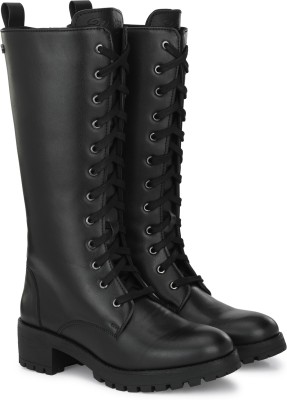 Delize calf length derby boots Boots For Women(Black)