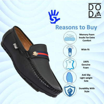 DODA New Trendy And Genuine Quality Loafer And Driving Shoe For Men's Loafers For Men(Black , 10)