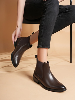 Roadster Boots For Women(Brown , 5)