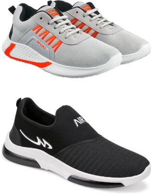 Free Kicks Combo Of 2 Shoes FK-444 & FK-Mexico Sneakers For Men(Black , 9)