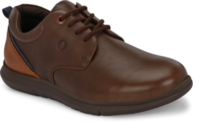 EGOSS Zero Gravity Premium Genuine Leather Sneakers For Men(Brown)