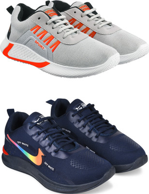 Free Kicks Combo Of 2 Shoes FK-444 & FK-NK-901 Sneakers For Men(Navy , 10)