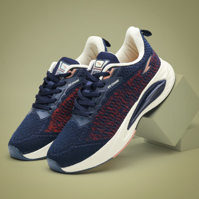asian Titan-06 Men's Sneakers | Stylish & Lightweight Casual Sports Shoes Casuals For Men(Navy, Red , 7)