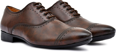 Ryko Synthetic Office Formal Brogues For Men(Brown , 7)
