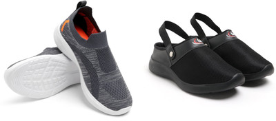 Face Stylish Sports Shoes for Men – Ideal for Running, Gym & Training Sneakers For Men(Grey, Black , 8)