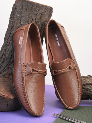 PROVOGUE Driving Shoes For Men(Tan , 8)