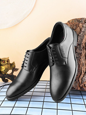 Umberto Men Lace Up Formal Shoes | Classic Office & Meeting Footwear | Comfortable Shoes Lace Up For Men(Black , 6)