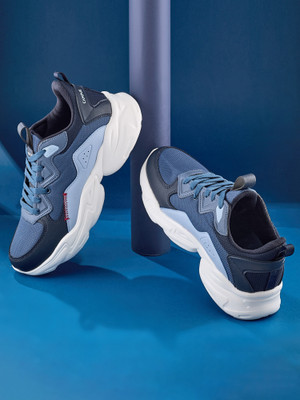CAMPUS Men's Casual Shoes | Trendy Chunky Design | Breathable & Comfy | Lace-Up Sneakers For Men(Blue , 9)