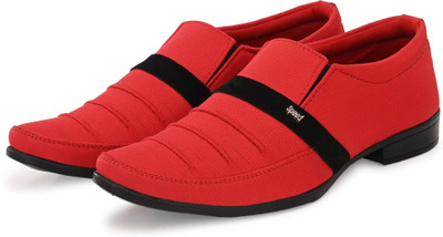 bluemaker slip on sneaker shoe for men red casual shoe casual for men (red 06) Casuals For Men(Red , 7)