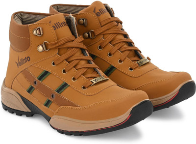 Vellinto Synthetic Leather Boots for Men Boots For Men(Beige , 9)