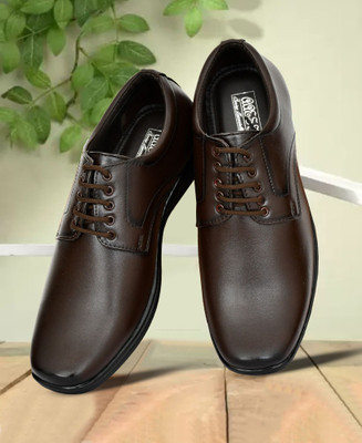 Aaeshu AAESHU Men’s Stylish Leather Lace-Up Shoes | Casual & Formal Office Wear Lace Up For Men(Brown , 7)