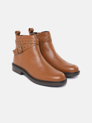Roadster Boots For Women(Tan , 3)