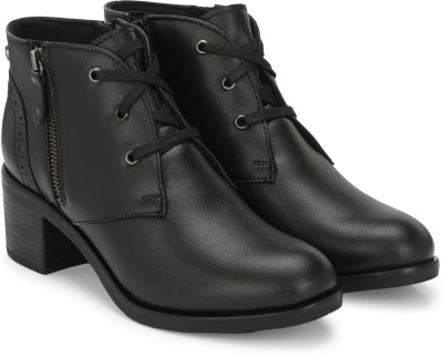 Delize Ankle derby Boots For Women(Black , 8)