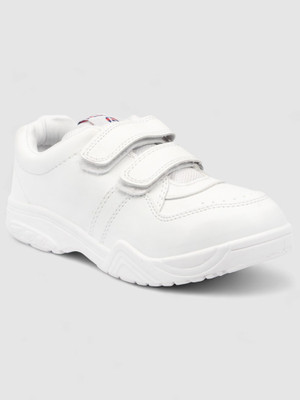 asian Monitor Velcro School Shoes For Men(White , 7)