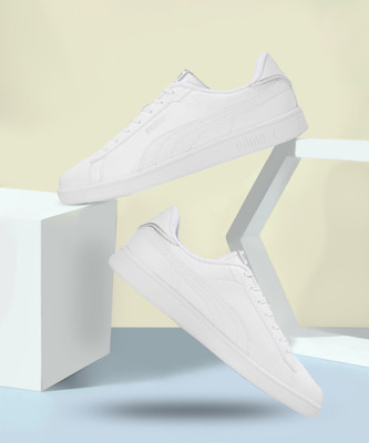 PUMA Smash Pop Sneakers For Men(White, Silver , 7)