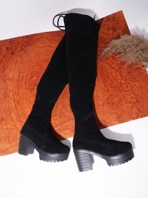 SELFIEE Boots For Women(Black , 4)