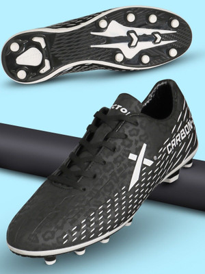 VECTOR X Carbon X Soccer Studs Synthetic Leather | TPU Sole Material Football Shoes For Men(White, Black , 7)