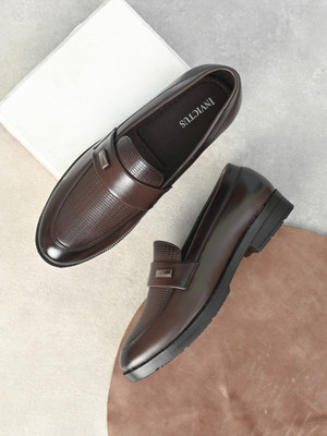 INVICTUS Formal Slipon Loafers with Metal Accent for party & formal occasion Slip On For Men(Brown , 8)
