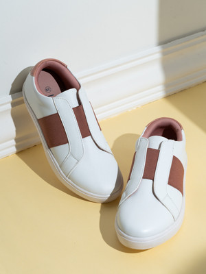 Inc.5 Casual Solid Round Toe Sneakers Sneakers For Women(Orange, White , 7)