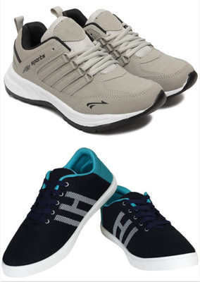 Free Kicks Combo Of 2 Shoes FK-Freesole & FK-Mcw145 Sneakers For Men(Blue , 9)
