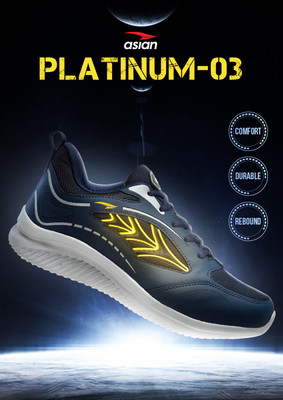 asian Platinum-03 Running Shoes For Men(Navy, Blue , 7)