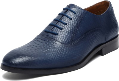 LOUIS STITCH Mens Prussian Blue Handmade Formal Derby Lace Up Italian Leather Shoes (EUSNBU) Derby For Men(Blue)