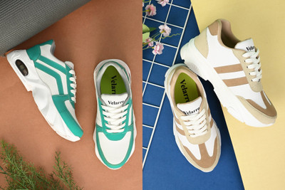 Velarro VRW03 Grey-Green_VRW07 Beige+White Casuals For Women(Grey, Green, Beige, White , 6)