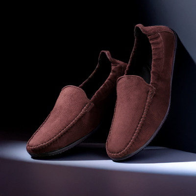 Kraasa Slip-On Elastic Collered Loafers For Men(Brown , 7)