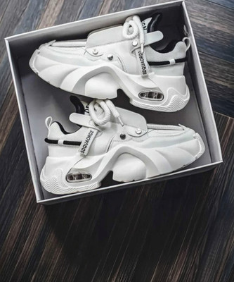 LAXYASH WHITE SHOES PREMIUM QUALITY SNEAKERS Sneakers For Men(White , 9)