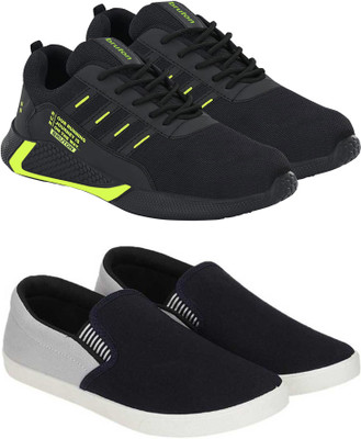 BRUTON 2 Combo Sneaker Shoes Sneakers For Men(Black, Grey , 10)
