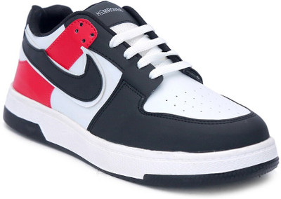 Hemrover Hemrover 1005 Colorblock Sneakers For Men(White, Black , 10)