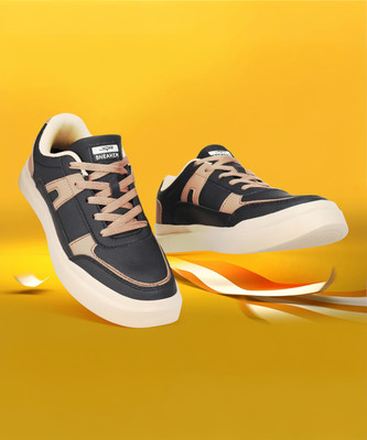 JQR STYLE-007 Sneakers For Men(Black, Brown , 8)