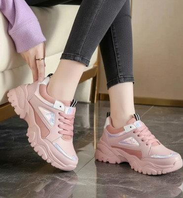Shozie Girls Lace Sneakers(Pink, Depend on foot length)