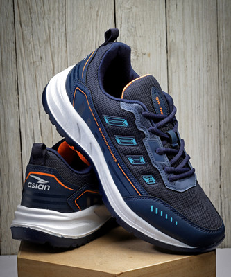 asian Casual Sneaker Shoes for Men | Soft Cushioned Insole || Platinum-04 Running Shoes For Men(Navy, Orange , 10)