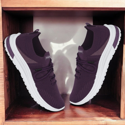 Free Kicks Comfi-Zone Soft Casual Sneakers For Women(Purple , 7)